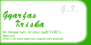gyarfas kriska business card